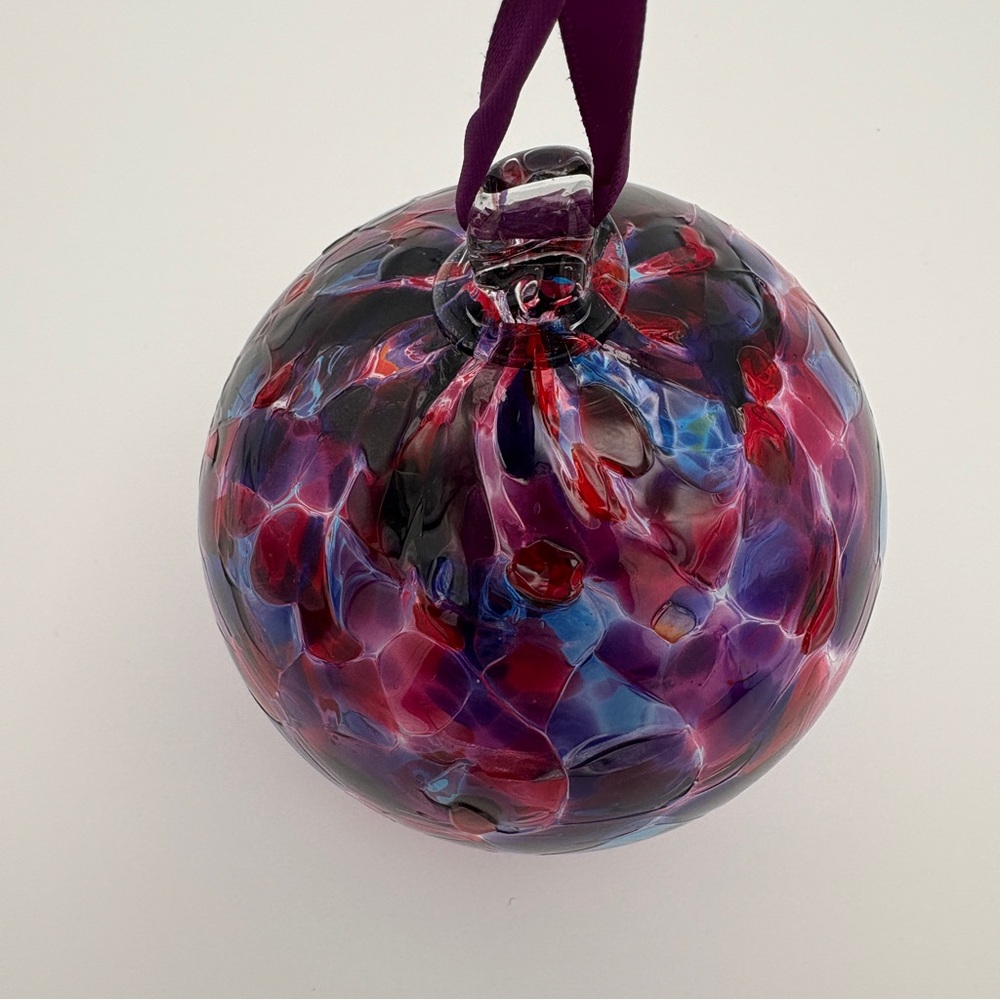 Large Hanging Art Glass Orb Sphere 12 3/4 inch circumference